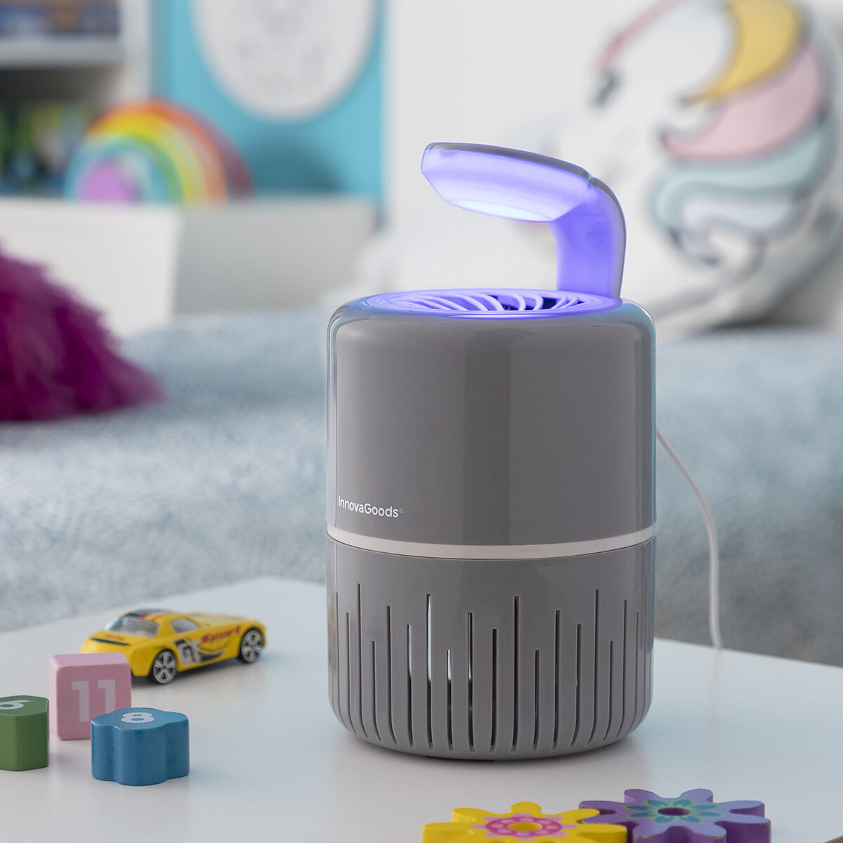 Antimuggenzuiglamp UV-LED met verwijderbare tank, USB, Ø12x21 cm