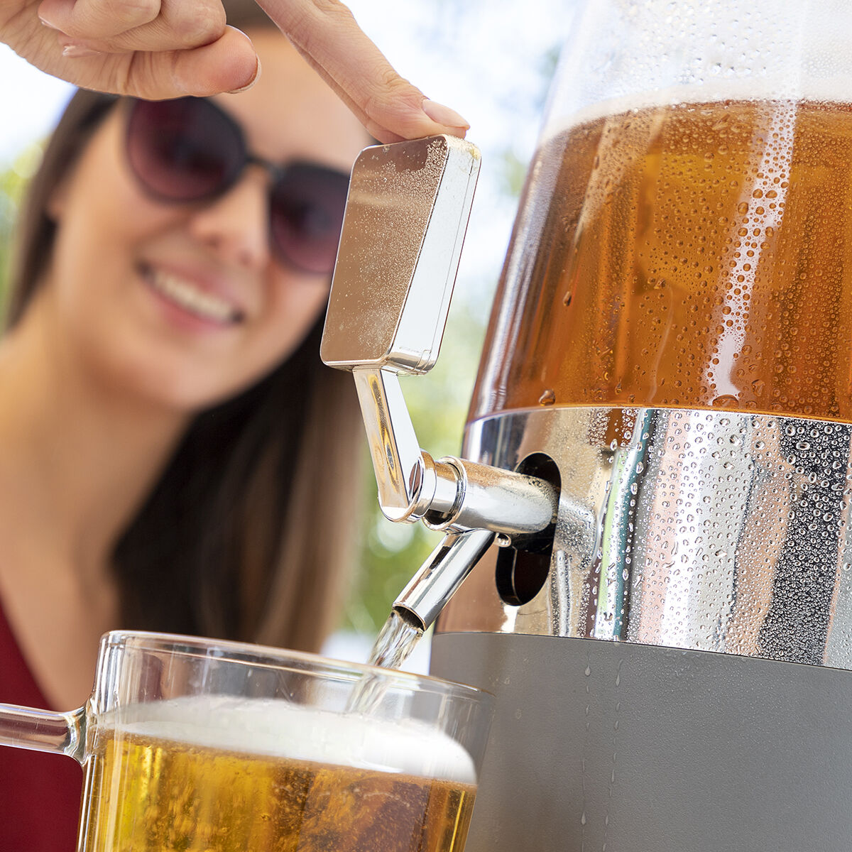 Koelende drankdispenser 4 liter met tapkraan en ijsreservoirs