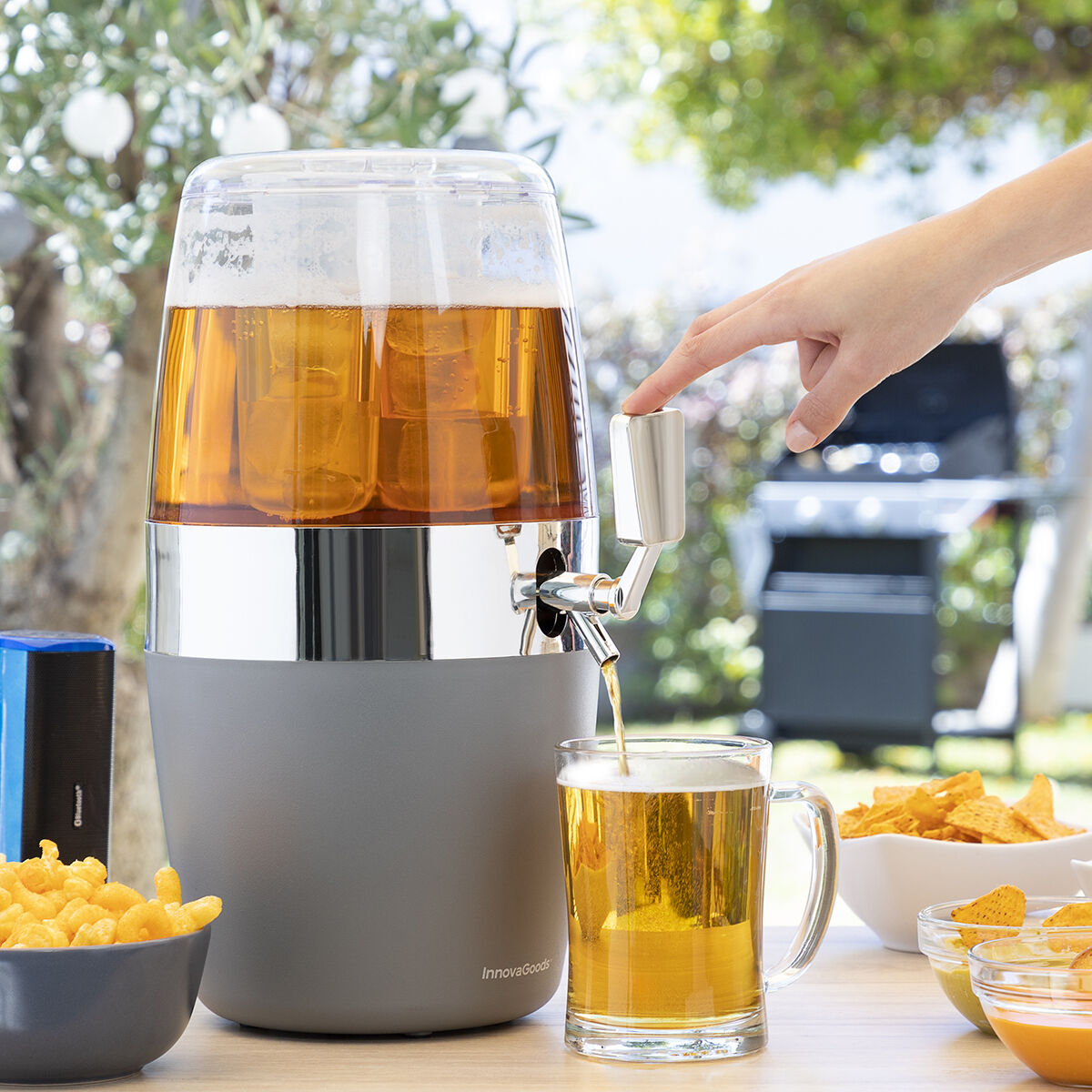 Koelende drankdispenser 4 liter met tapkraan en ijsreservoirs