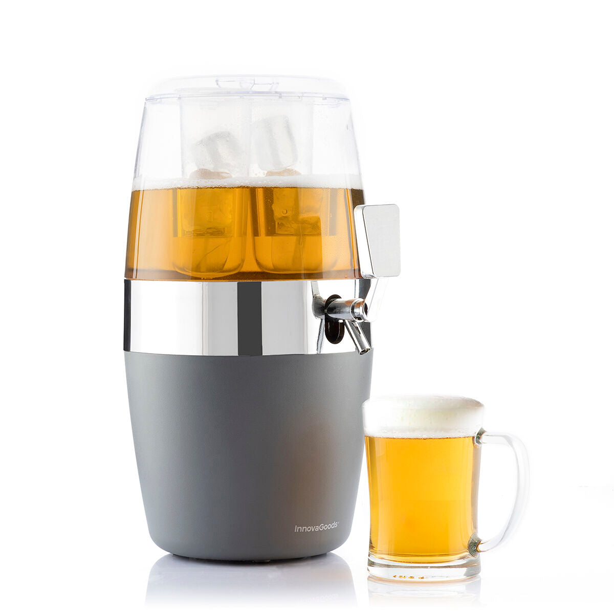Koelende drankdispenser 4 liter met tapkraan en ijsreservoirs