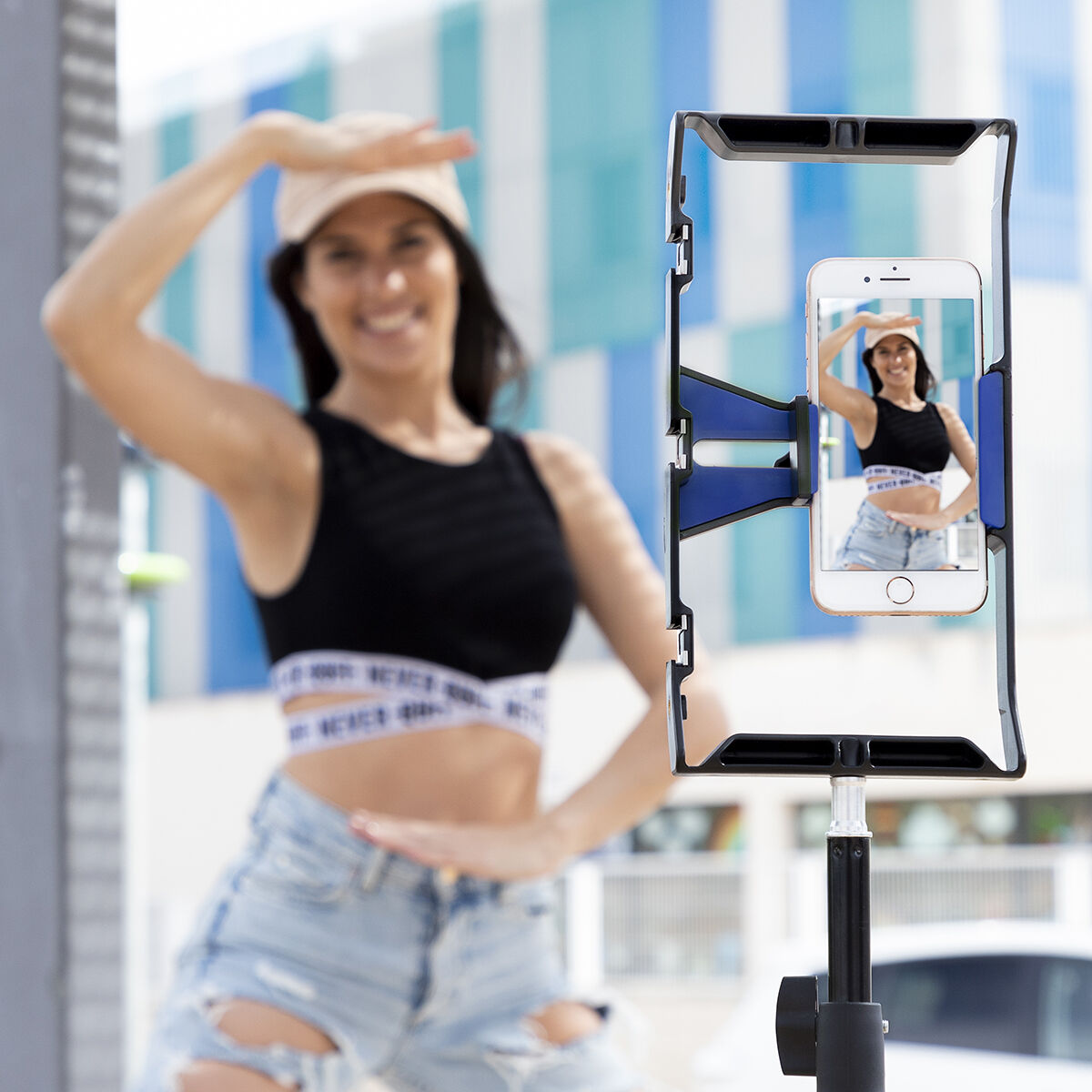 Smartphonehouder met handmatige stabilisator, verstelbaar, ABS