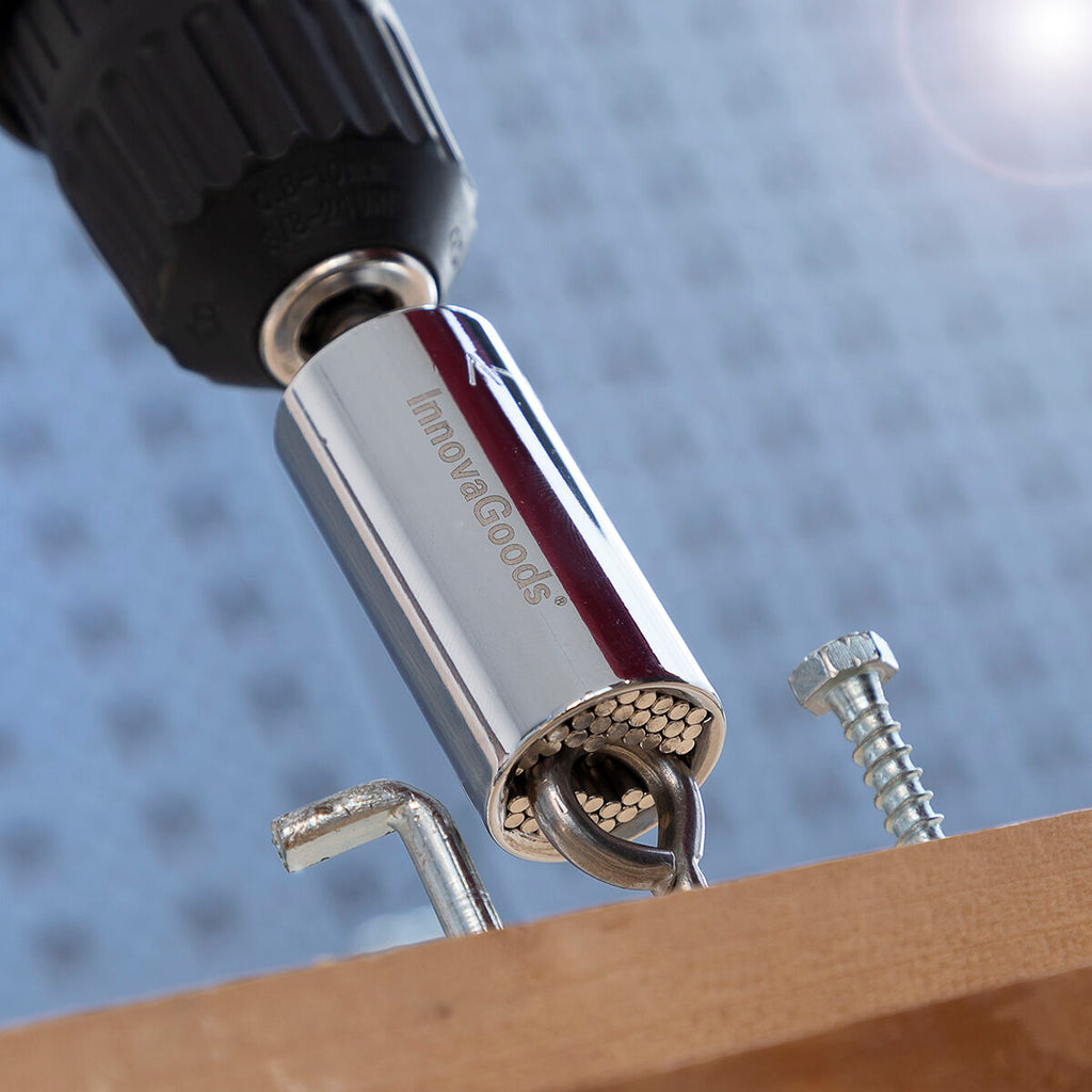 Universele dopsleutel met accessoires, 7-19 mm, staal