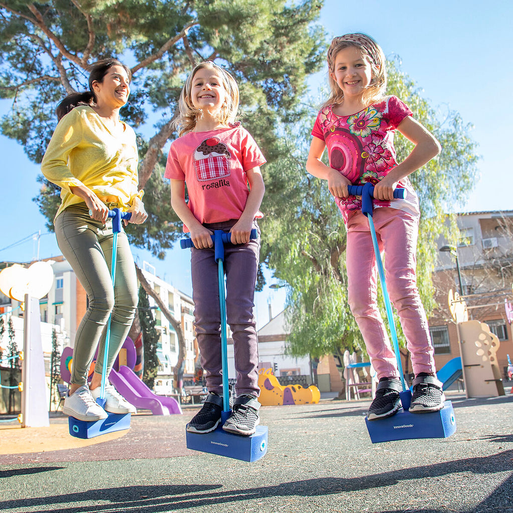 Rubberen pogostick met piepgeluid, blauw, max. 70 kg