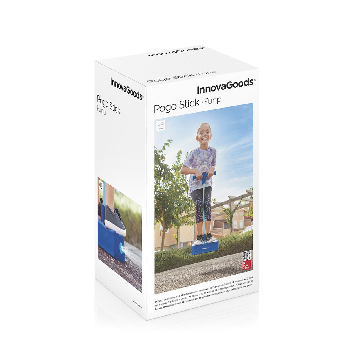 Rubberen pogostick met piepgeluid, blauw, max. 70 kg