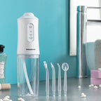 Draagbare oplaadbare mondspoeling met 4 koppen, 220 ml, IPX6