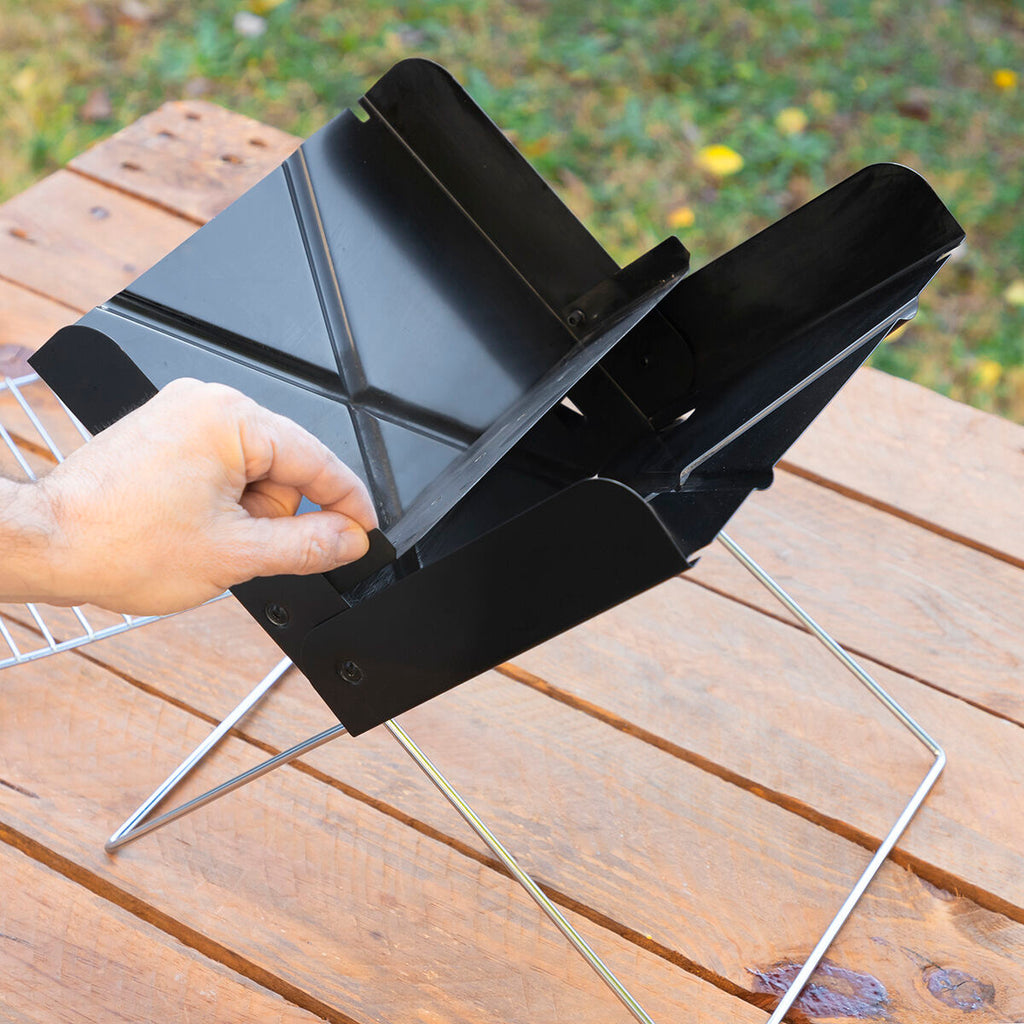 Mini draagbare opvouwbare houtskoolbarbecue, tafelmodel voor 2 personen