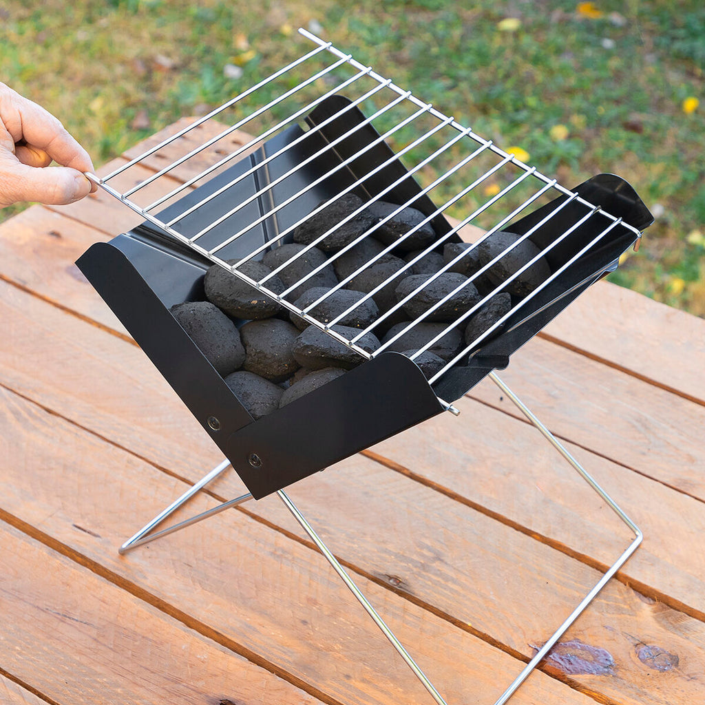 Mini draagbare opvouwbare houtskoolbarbecue, tafelmodel voor 2 personen