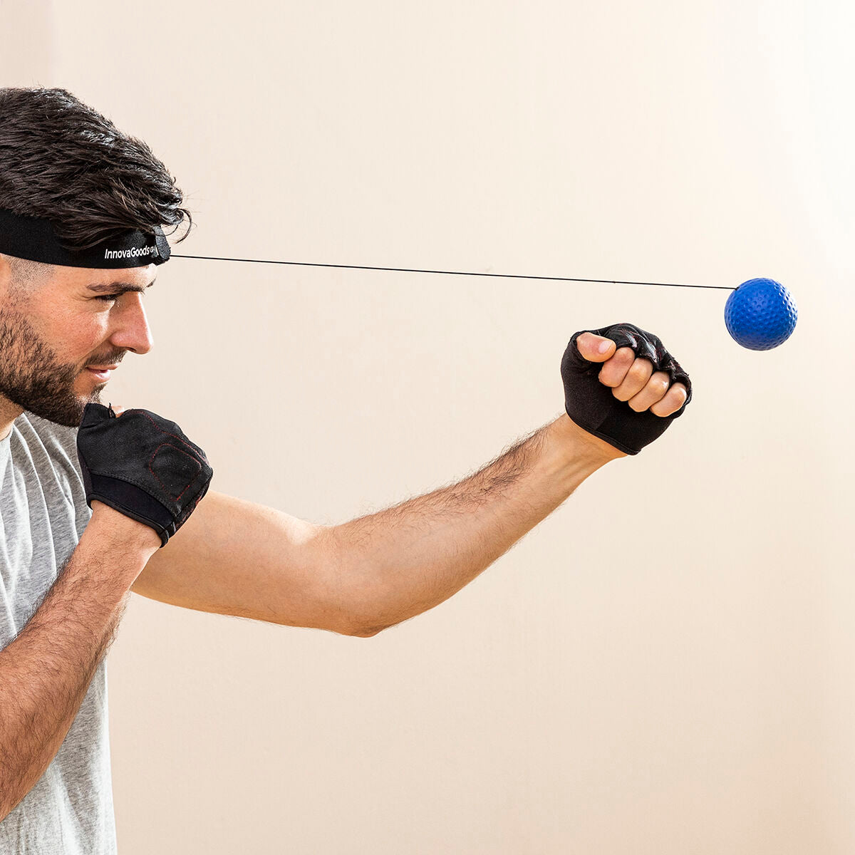 Trainings- en reflexbalset met hoofdband, 2 boksballen 17/30 g