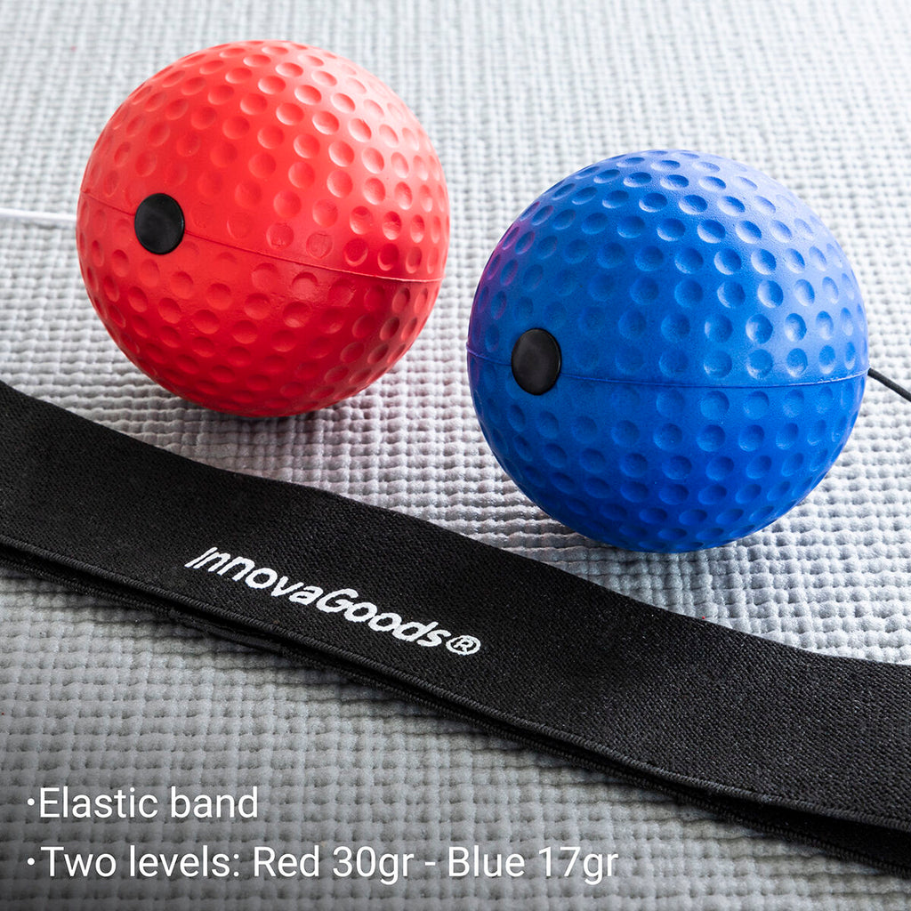 Trainings- en reflexbalset met hoofdband, 2 boksballen 17/30 g