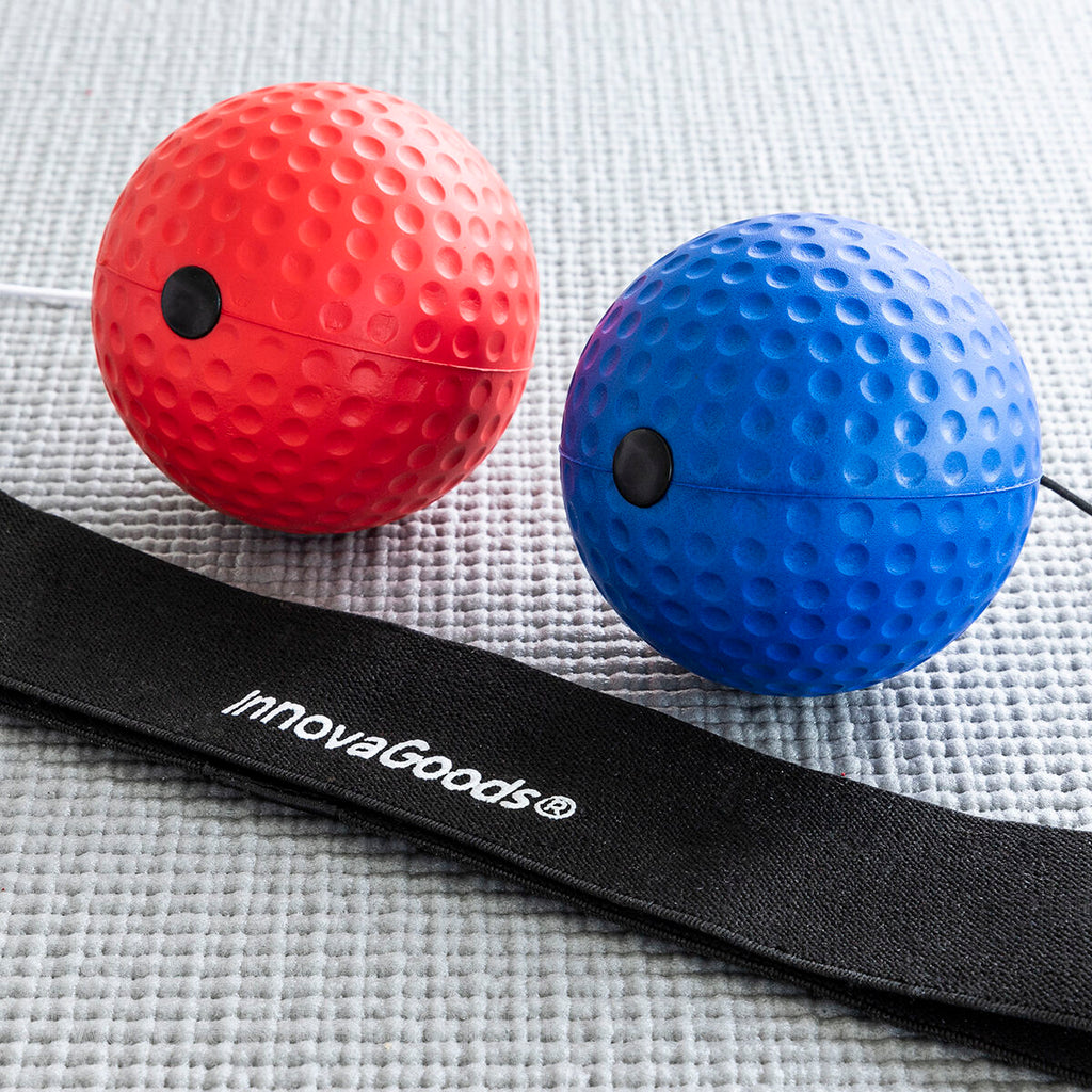Trainings- en reflexbalset met hoofdband, 2 boksballen 17/30 g