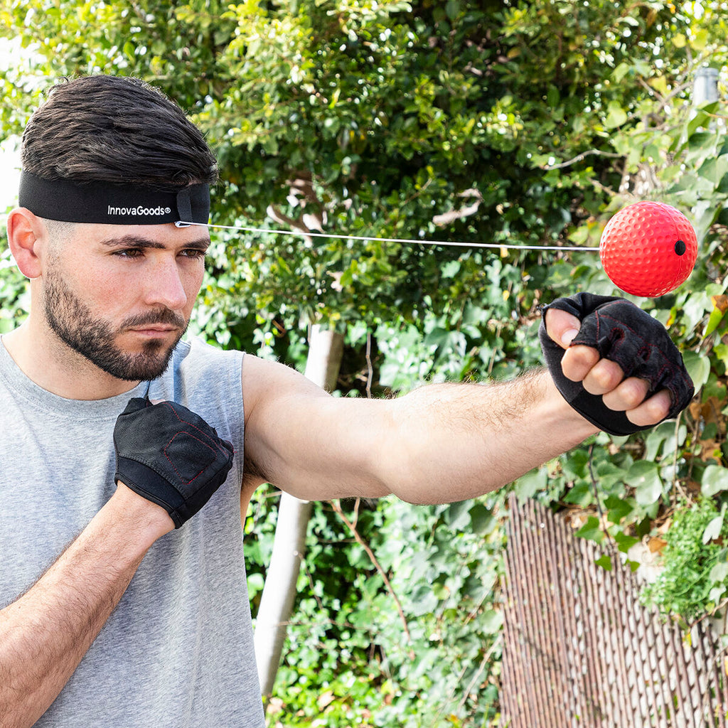 Trainings- en reflexbalset met hoofdband, 2 boksballen 17/30 g
