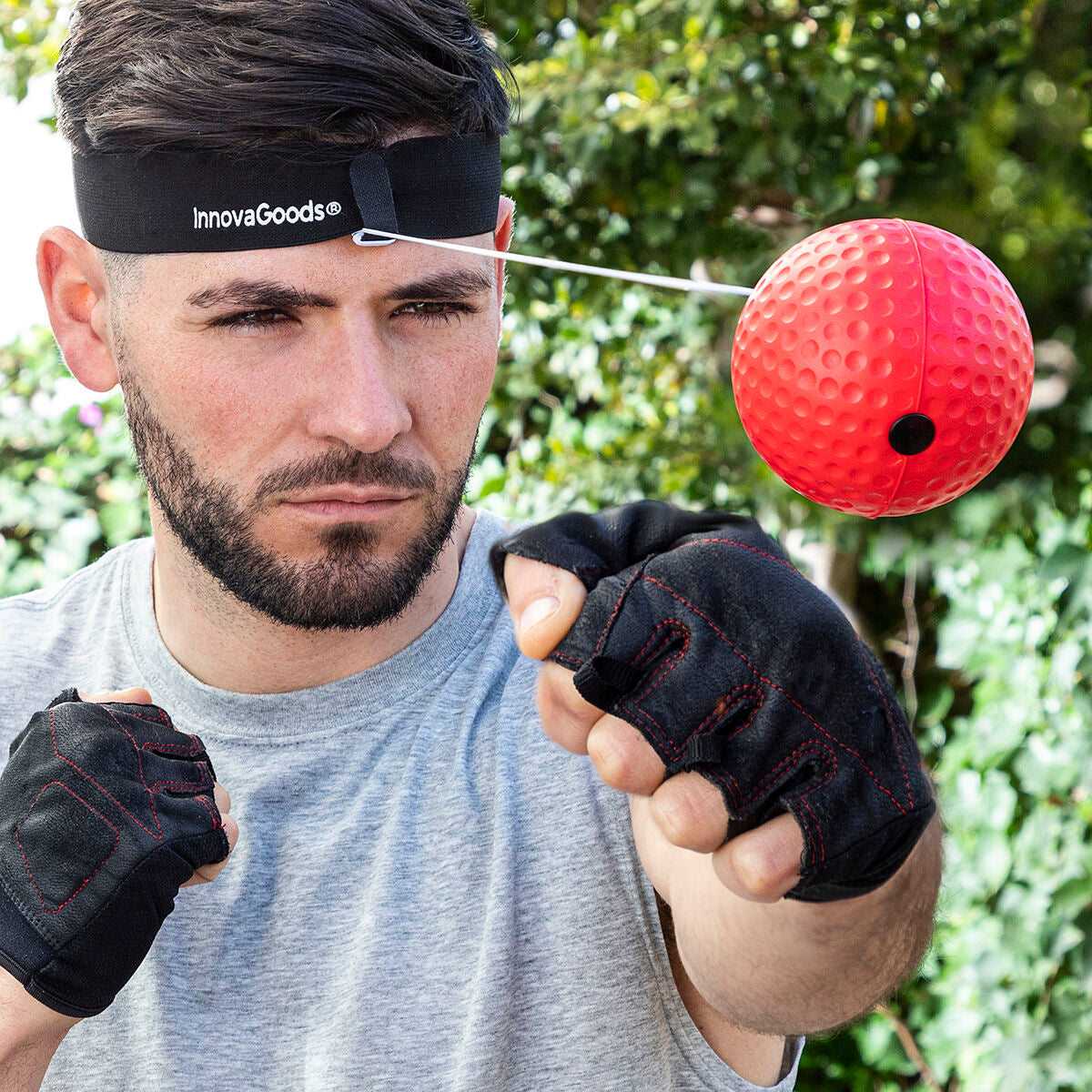 Trainings- en reflexbalset met hoofdband, 2 boksballen 17/30 g