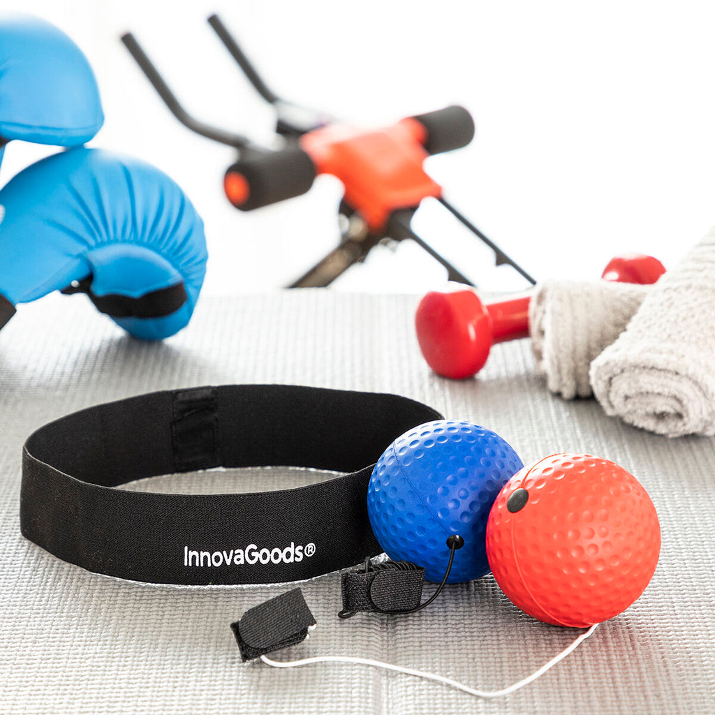 Trainings- en reflexbalset met hoofdband, 2 boksballen 17/30 g