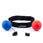 Trainings- en reflexbalset met hoofdband, 2 boksballen 17/30 g