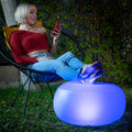 Opblaasbare LED poef met afstandsbediening, Ø50 x 30 cm