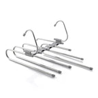 5-in-1 meervoudige broekhanger, uitschuifbaar, grijs/zilver