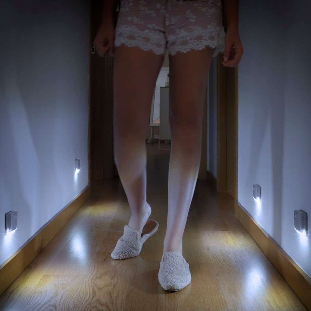 LED-lamp met bewegingssensor, set van 2 stuks, grijs