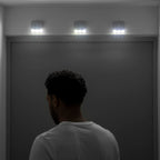 LED-lamp met bewegingssensor, set van 2 stuks, grijs