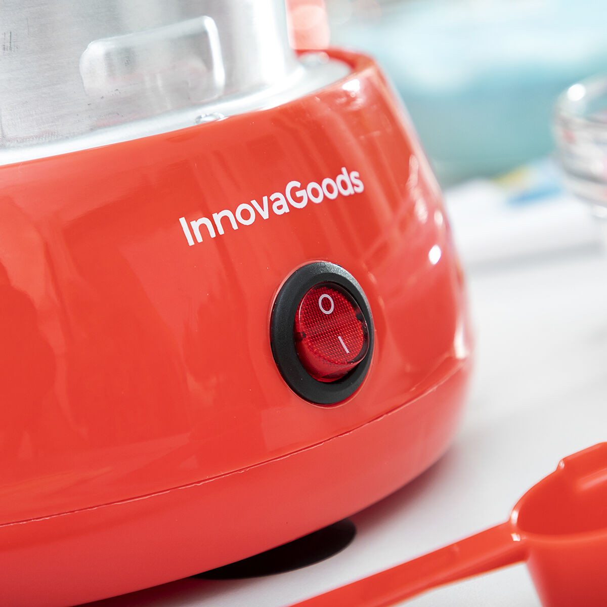 Suikerspinmachine elektrisch, rood, 450 W, met maatlepel en 10 stokjes