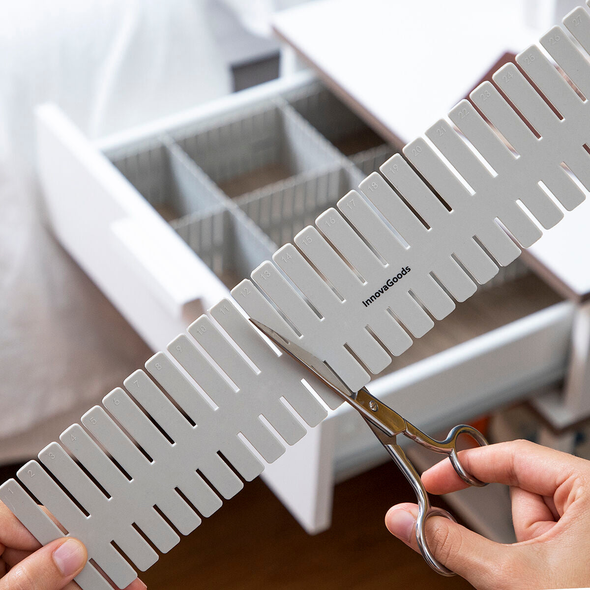Aanpasbare ladenorganiser, 16 stuks, grijs polypropyleen