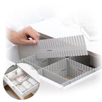 Aanpasbare ladenorganiser, 16 stuks, grijs polypropyleen