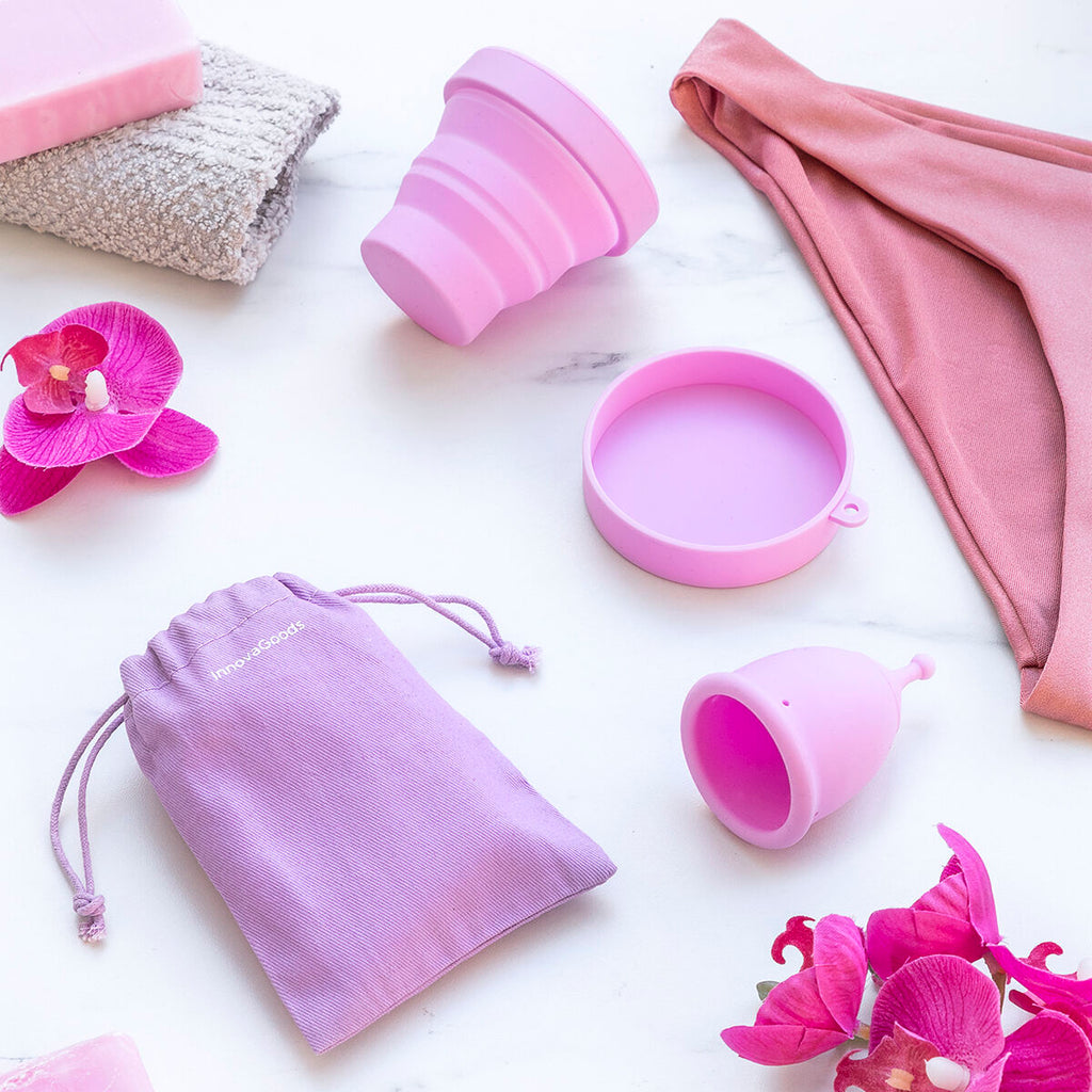 Menstruatiecup met accessoires, maat S/L, medisch silicone