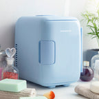 Mini-cosmeticakoelkast 4L met koel- en warmtefunctie, blauw