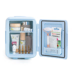 Mini-cosmeticakoelkast 4L met koel- en warmtefunctie, blauw