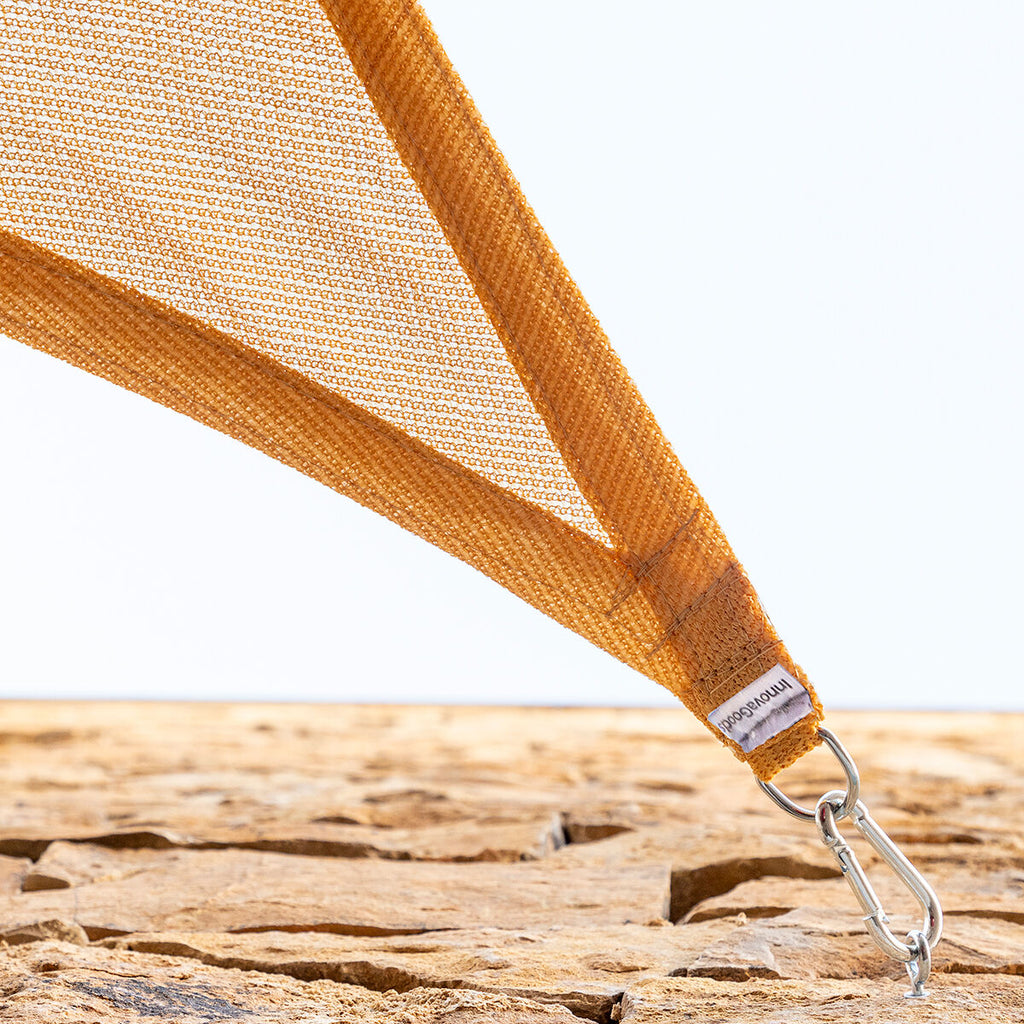 Rechthoekig schaduwdoek 2 x 3 m, HDPE, beige/grijs, uv-bescherming