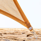Rechthoekig schaduwdoek 2 x 3 m, HDPE, beige/grijs, uv-bescherming