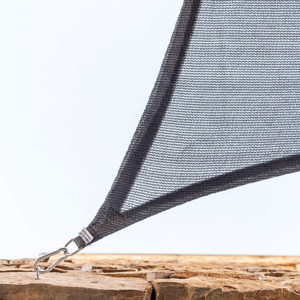 Rechthoekig schaduwdoek 2 x 3 m, HDPE, beige/grijs, uv-bescherming