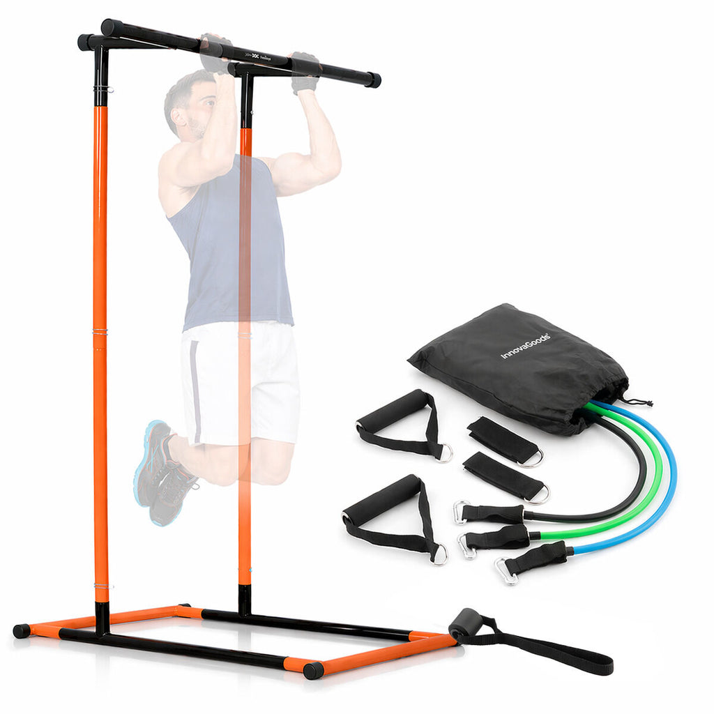 Pull-up station met weerstandsbanden set, accessoires en oefengids