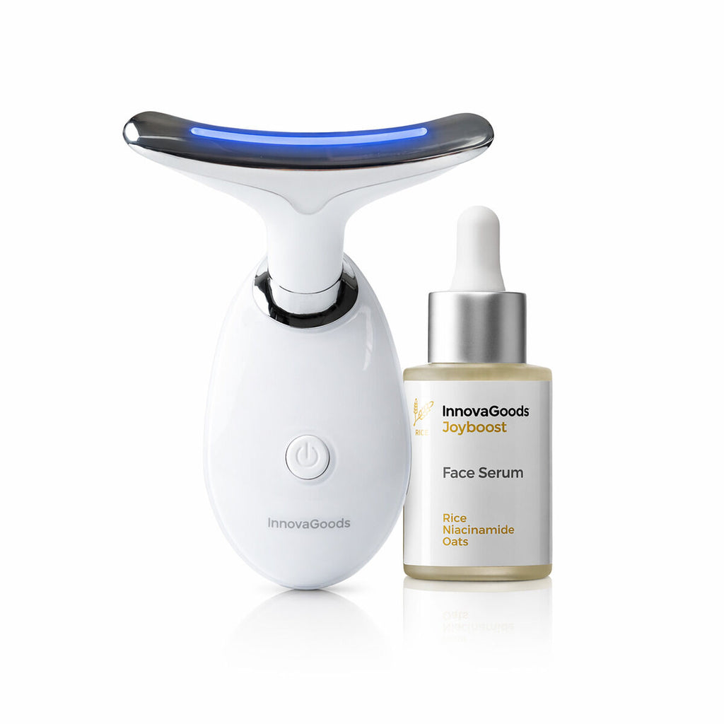 Set gezichtsmassager met LED, EMS en warmtefunctie inclusief gezichtsserum 30 ml
