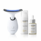 Pakket gezichtsmassager met LED, EMS en warmte, serum 30 ml en crème 50 ml