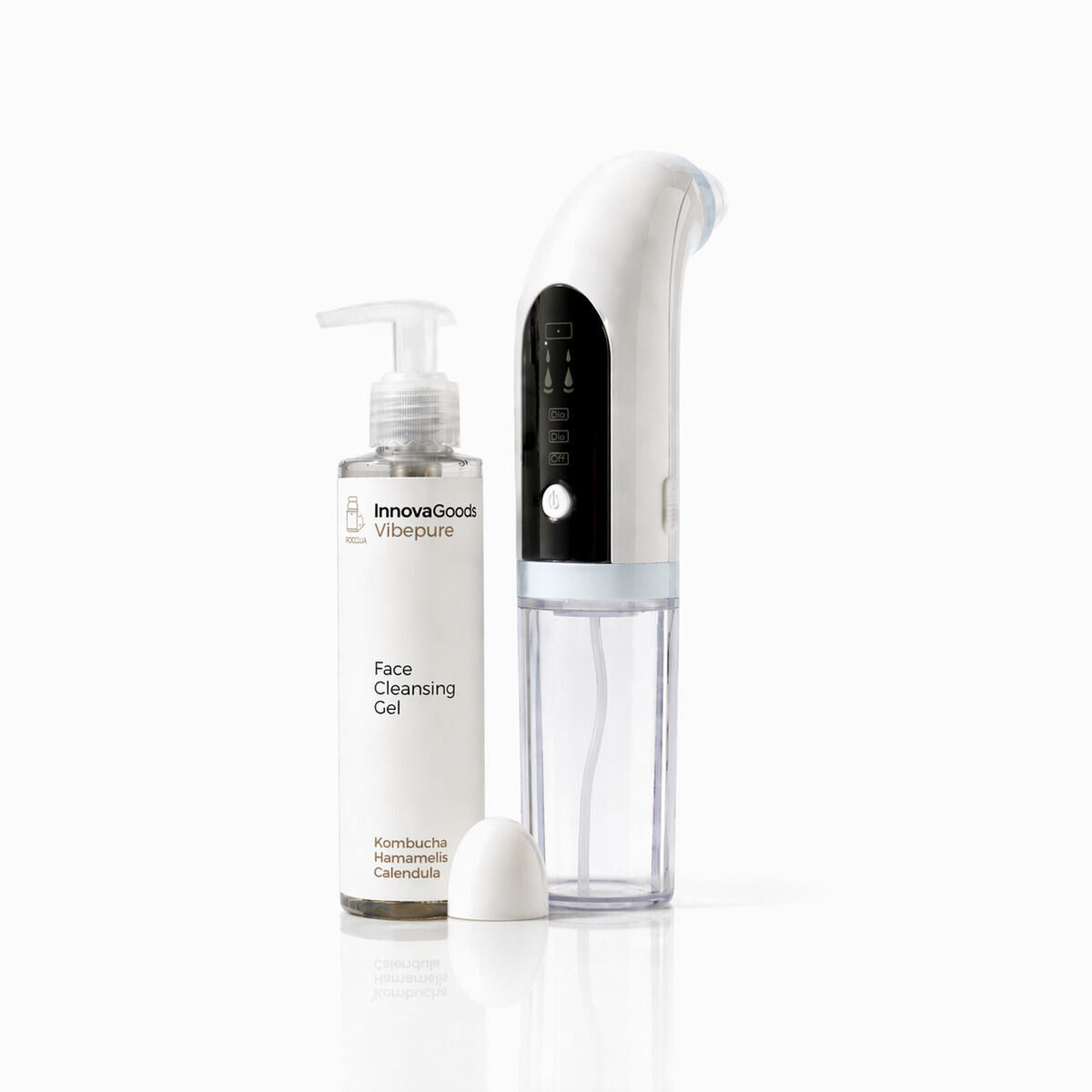 Set oplaadbare gezichtsreinigingsborstel en reinigingsgel Kombucha 200 ml