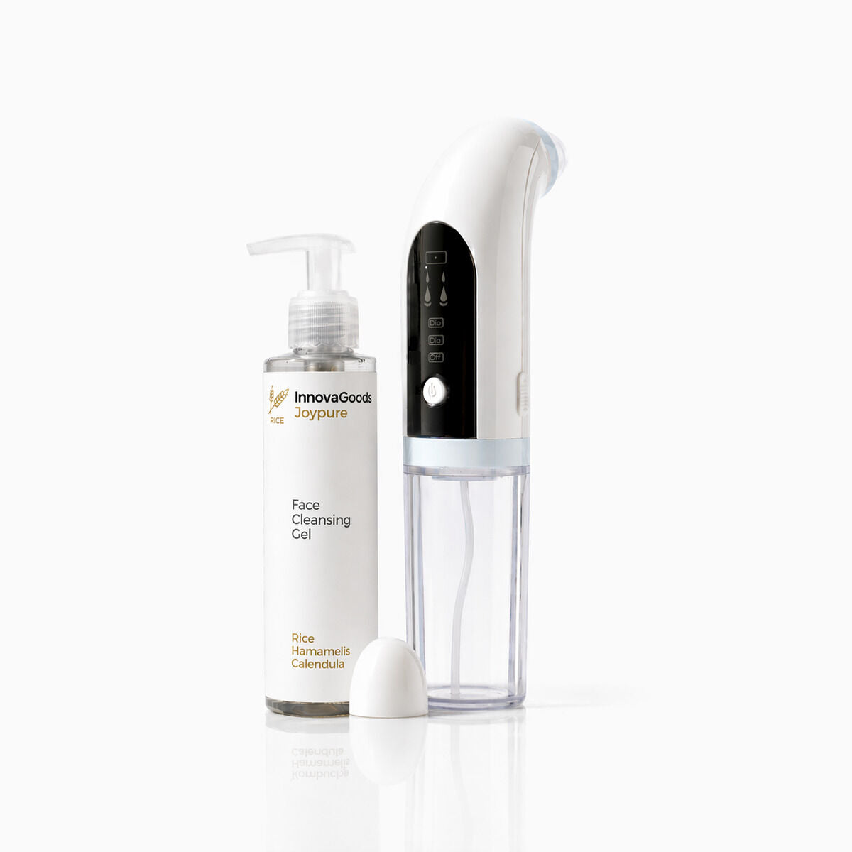Set oplaadbare gezichtsreinigingsborstel met 6 koppen en reinigingsgel 200 ml