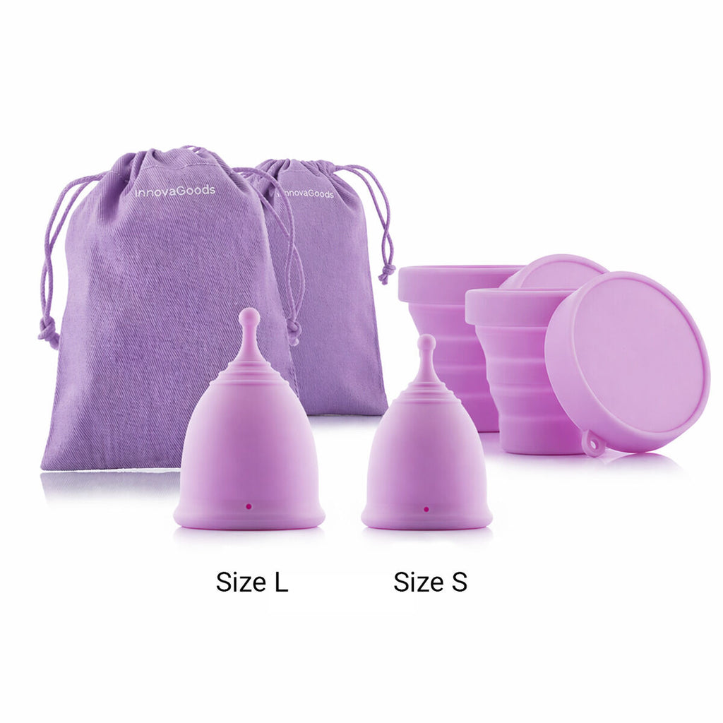Set van 2 menstruatiecups met accessoires, maat S 20 ml en L 25 ml