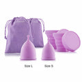 Set van 2 menstruatiecups met accessoires, maat S 20 ml en L 25 ml
