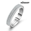Ring van sterling zilver met zirkonen, drie banden design