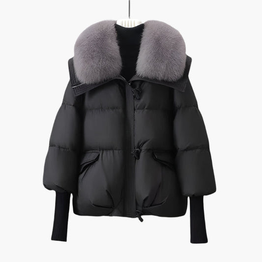 Dames Winter gewatteerd jack met luxe bontkraag – Modieuze puffer voor koude dagen