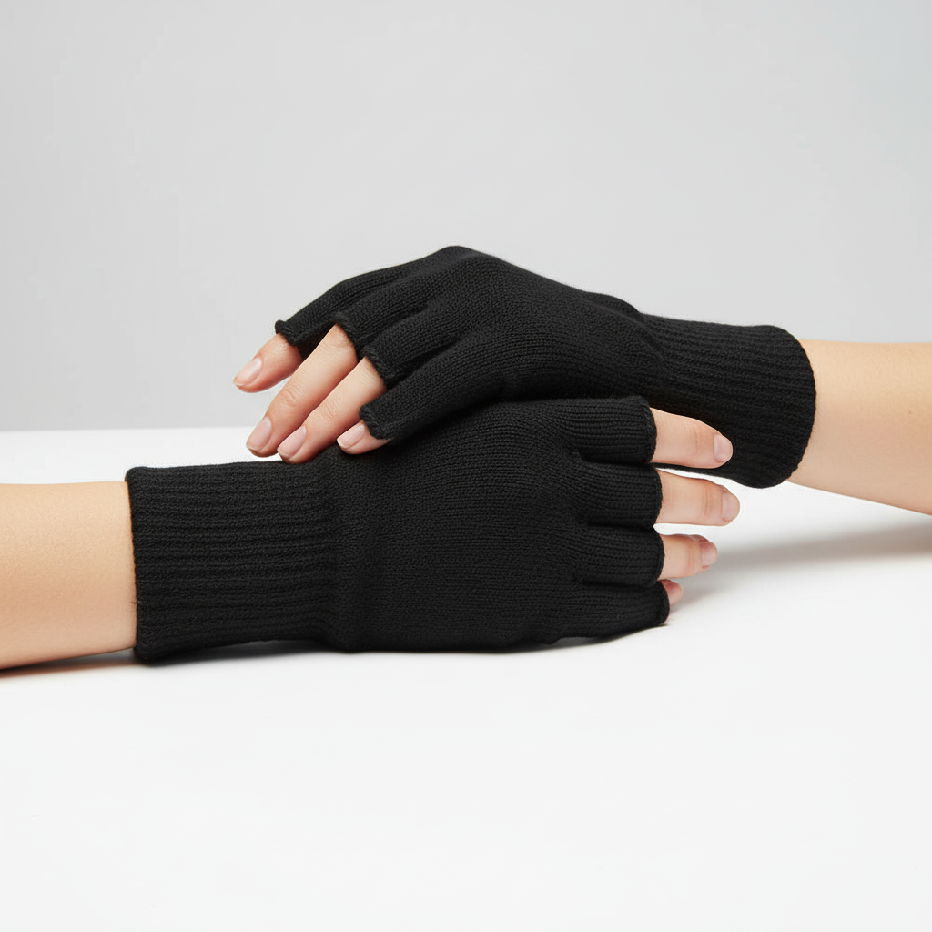Vingerloze gebreide handschoenen met touchscreenfunctie