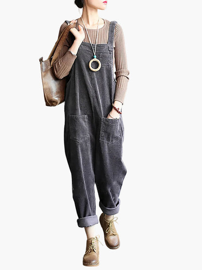 Mono casual retro de mujer con bolsillos – Jumpsuit para el día a día y tiempo libre