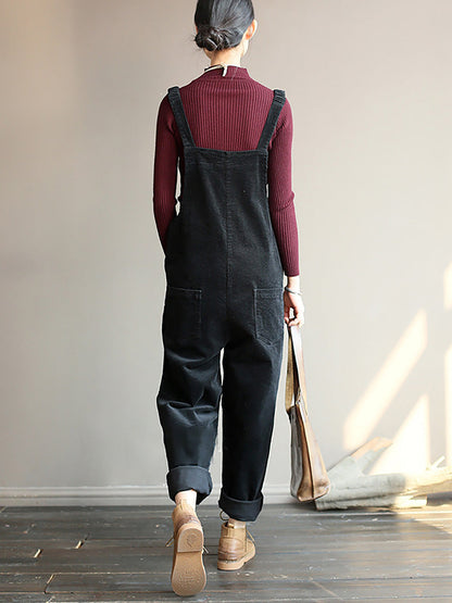 Mono casual retro de mujer con bolsillos – Jumpsuit para el día a día y tiempo libre
