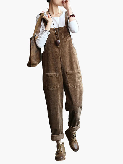 Mono casual retro de mujer con bolsillos – Jumpsuit para el día a día y tiempo libre