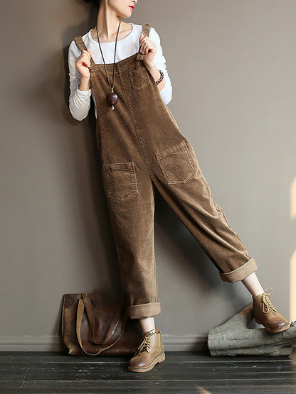 Mono casual retro de mujer con bolsillos – Jumpsuit para el día a día y tiempo libre