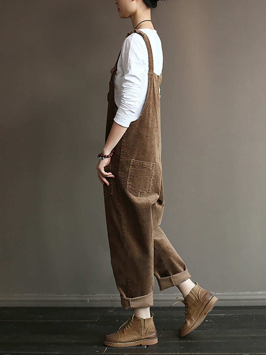 Mono casual retro de mujer con bolsillos – Jumpsuit para el día a día y tiempo libre