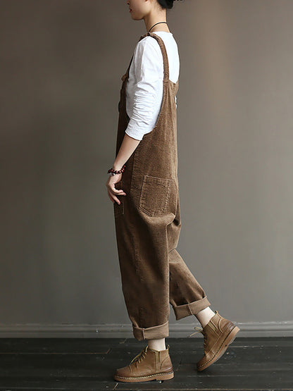Mono casual retro de mujer con bolsillos – Jumpsuit para el día a día y tiempo libre