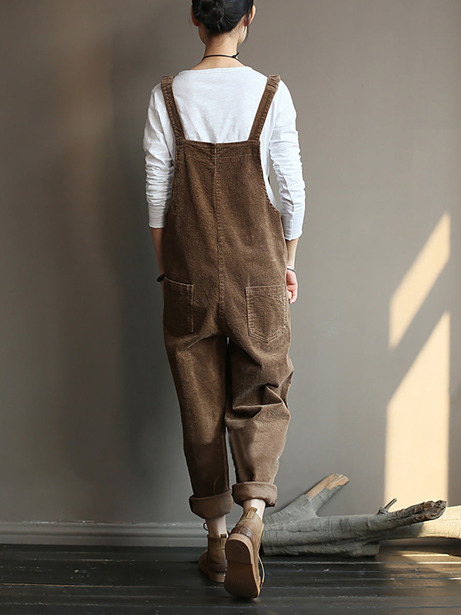 Mono casual retro de mujer con bolsillos – Jumpsuit para el día a día y tiempo libre