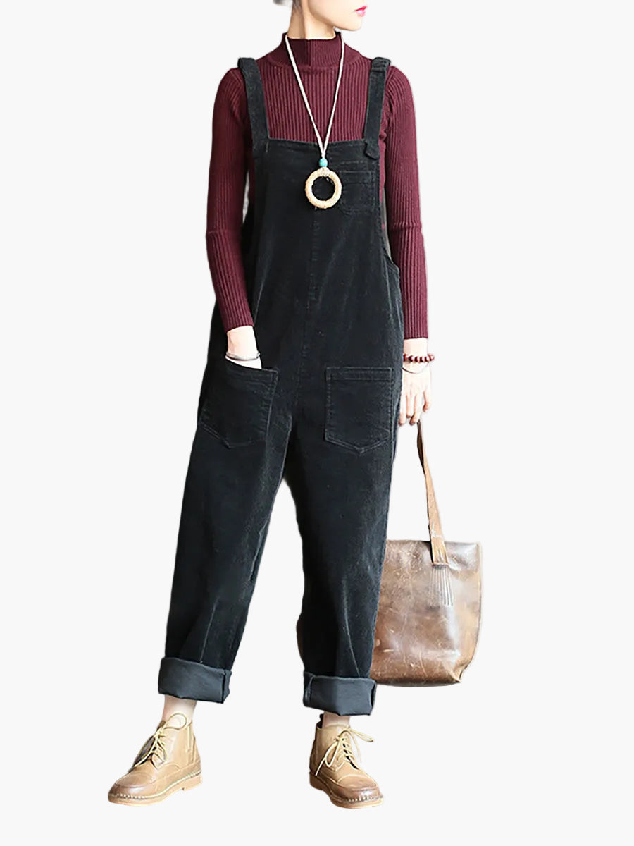 Mono casual retro de mujer con bolsillos – Jumpsuit para el día a día y tiempo libre