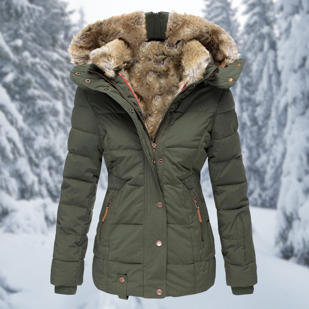 Jas voor dames met capuchon en zakken